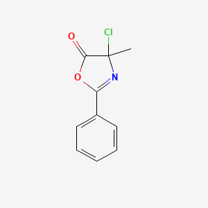 molecular formula C10H8ClNO2 B12873021 4-Chloro-4-methyl-2-phenyloxazol-5(4H)-one 