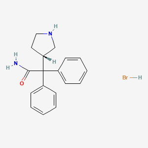 molecular formula C18H21BrN2O B12873028 (S)-2,2-Diphenyl-2-(pyrrolidin-3-yl)acetamide hydrobromide 