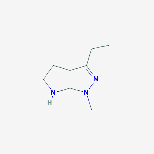 molecular formula C8H13N3 B12873038 3-Ethyl-1-methyl-1,4,5,6-tetrahydropyrrolo[2,3-c]pyrazole 