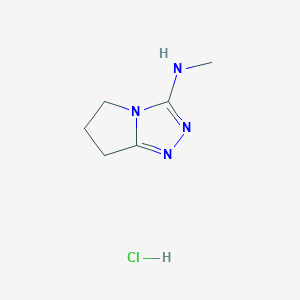 molecular formula C6H11ClN4 B12873044 N-Methyl-6,7-dihydro-5H-pyrrolo[2,1-c][1,2,4]triazol-3-amine hydrochloride 