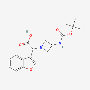 molecular formula C18H22N2O5 B12873046 Benzofuran-3-YL-(3-boc-amino-azetidin-1-YL)-acetic acid 