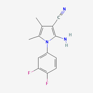 molecular formula C13H11F2N3 B12873069 2-Amino-1-(3,4-difluorophenyl)-4,5-dimethyl-1H-pyrrole-3-carbonitrile 