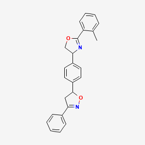 molecular formula C25H22N2O2 B12873084 3-Phenyl-5-(4-(2-(o-tolyl)-4,5-dihydrooxazol-4-yl)phenyl)-4,5-dihydroisoxazole 