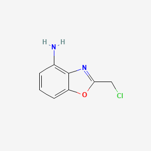 molecular formula C8H7ClN2O B12873142 2-(Chloromethyl)benzo[d]oxazol-4-amine 