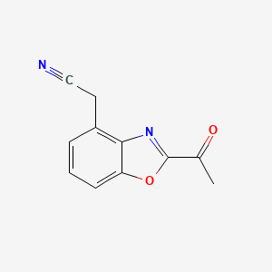 molecular formula C11H8N2O2 B12873171 2-(2-Acetylbenzo[d]oxazol-4-yl)acetonitrile 