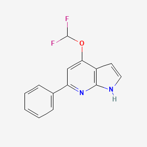 molecular formula C14H10F2N2O B12873213 4-(Difluoromethoxy)-6-phenyl-1H-pyrrolo[2,3-b]pyridine 