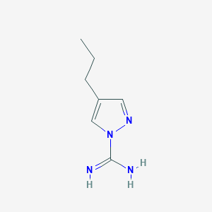 molecular formula C7H12N4 B12873227 4-Propyl-1H-pyrazole-1-carboximidamide 