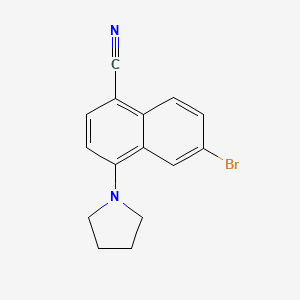 molecular formula C15H13BrN2 B12873237 1-Naphthalenecarbonitrile, 6-bromo-4-(1-pyrrolidinyl)- CAS No. 870966-71-5