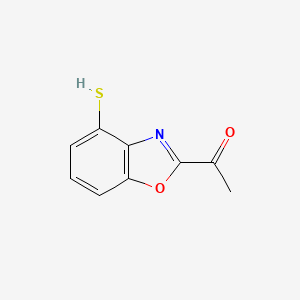 molecular formula C9H7NO2S B12873275 1-(4-Mercaptobenzo[d]oxazol-2-yl)ethanone 