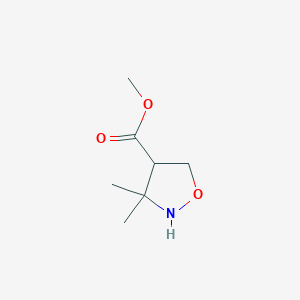 molecular formula C7H13NO3 B12873296 Methyl 3,3-dimethylisoxazolidine-4-carboxylate 