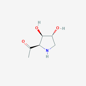 molecular formula C6H11NO3 B12873302 1-((2R,3R,4R)-3,4-Dihydroxypyrrolidin-2-yl)ethanone 