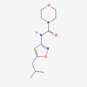 molecular formula C12H19N3O3 B12873305 N-[5-(2-Methylpropyl)-1,2-oxazol-3-yl]morpholine-4-carboxamide CAS No. 55808-69-0