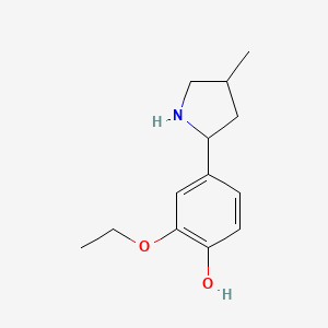 molecular formula C13H19NO2 B12873310 2-Ethoxy-4-(4-methylpyrrolidin-2-yl)phenol 