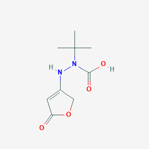 molecular formula C9H14N2O4 B12873323 1-(tert-Butyl)-2-(5-oxo-2,5-dihydrofuran-3-yl)hydrazinecarboxylic acid 