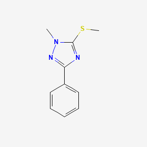 molecular formula C10H11N3S B12873349 1-Methyl-5-(methylthio)-3-phenyl-1H-1,2,4-triazole CAS No. 50369-47-6