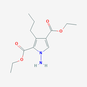 molecular formula C13H20N2O4 B12873355 Diethyl 1-amino-3-propyl-1H-pyrrole-2,4-dicarboxylate 