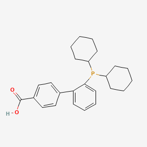 molecular formula C25H31O2P B12873379 2'-(Dicyclohexylphosphino)-[1,1'-biphenyl]-4-carboxylic acid 