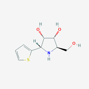 molecular formula C9H13NO3S B12873380 (2R,3R,4S,5S)-2-(Hydroxymethyl)-5-(thiophen-2-yl)pyrrolidine-3,4-diol 