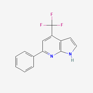 molecular formula C14H9F3N2 B12873417 6-Phenyl-4-(trifluoromethyl)-1H-pyrrolo[2,3-b]pyridine 