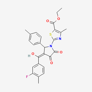 Ethyl 2-(3-(3-fluoro-4-methylbenzoyl)-4-hydroxy-5-oxo-2-(p-tolyl)-2,5-dihydro-1H-pyrrol-1-yl)-4-methylthiazole-5-carboxylate