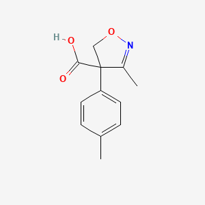 molecular formula C12H13NO3 B12873436 3-Methyl-4-(4-methylphenyl)-4,5-dihydro-1,2-oxazole-4-carboxylic acid CAS No. 873000-73-8