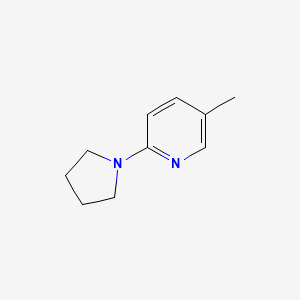 molecular formula C10H14N2 B12873450 5-Methyl-2-(pyrrolidin-1-yl)pyridine 