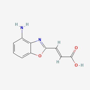 molecular formula C10H8N2O3 B12873487 3-(4-Aminobenzo[d]oxazol-2-yl)acrylic acid 