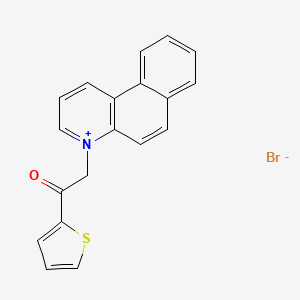 molecular formula C19H14BrNOS B12873494 4-(2-Oxo-2-(thiophen-2-yl)ethyl)benzo[f]quinolin-4-ium bromide 