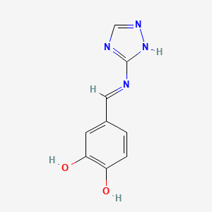 molecular formula C9H8N4O2 B12873506 4-(((1H-1,2,4-Triazol-3-yl)imino)methyl)benzene-1,2-diol 