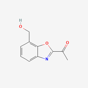 molecular formula C10H9NO3 B12873523 1-(7-(Hydroxymethyl)benzo[d]oxazol-2-yl)ethanone 