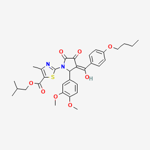 Isobutyl 2-(3-(4-butoxybenzoyl)-2-(3,4-dimethoxyphenyl)-4-hydroxy-5-oxo-2,5-dihydro-1H-pyrrol-1-yl)-4-methylthiazole-5-carboxylate