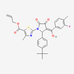 molecular formula C30H29FN2O5S B12873534 Allyl 2-(2-(4-(tert-butyl)phenyl)-3-(3-fluoro-4-methylbenzoyl)-4-hydroxy-5-oxo-2,5-dihydro-1H-pyrrol-1-yl)-4-methylthiazole-5-carboxylate CAS No. 618071-77-5