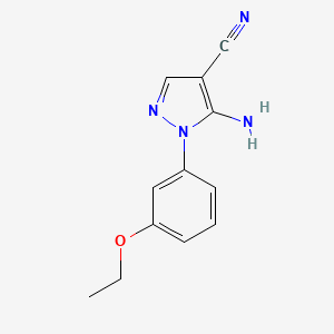 molecular formula C12H12N4O B12873584 5-Amino-1-(3-ethoxyphenyl)-1h-pyrazole-4-carbonitrile CAS No. 650629-04-2