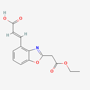 2-(2-Ethoxy-2-oxoethyl)benzo[d]oxazole-4-acrylic acid