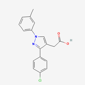 [3-(4-Chlorophenyl)-1-(3-methylphenyl)-1H-pyrazol-4-yl]acetic acid