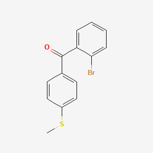 molecular formula C14H11BrOS B1287370 2-Bromo-4'-(thiomethyl)benzophenone CAS No. 951888-33-8