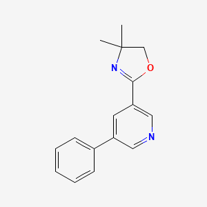 molecular formula C16H16N2O B12873703 4,4-Dimethyl-2-(5-phenylpyridin-3-yl)-4,5-dihydrooxazole 