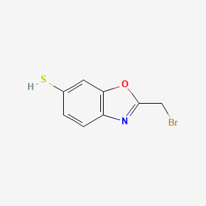 molecular formula C8H6BrNOS B12873711 2-(Bromomethyl)-6-mercaptobenzo[d]oxazole 