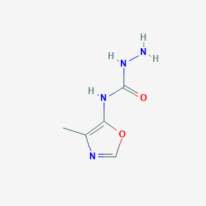 molecular formula C5H8N4O2 B12873724 N-(4-methyloxazol-5-yl)hydrazinecarboxamide 