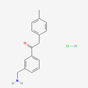 molecular formula C16H18ClNO B12873753 1-(3-Aminomethyl-phenyl)-2-p-tolyl-ethanone hydrochloride CAS No. 1187931-94-7