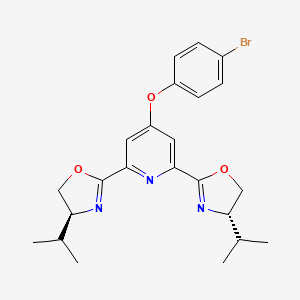 molecular formula C23H26BrN3O3 B12873756 (4S,4'S)-2,2'-(4-(4-bromophenoxy)pyridine-2,6-diyl)bis(4-isopropyl-4,5-dihydrooxazole) 