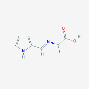 molecular formula C8H10N2O2 B12873781 (S)-2-(((1H-Pyrrol-2-yl)methylene)amino)propanoic acid 