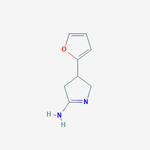 molecular formula C8H10N2O B12873797 3-(Furan-2-yl)-3,4-dihydro-2H-pyrrol-5-amine 