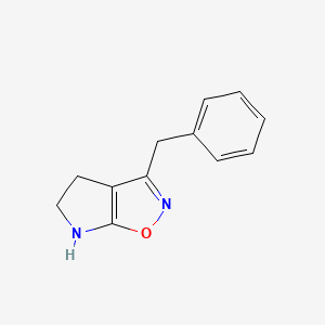 molecular formula C12H12N2O B12873864 3-Benzyl-5,6-dihydro-4H-pyrrolo[3,2-d]isoxazole 