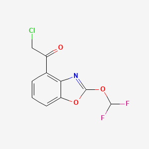 molecular formula C10H6ClF2NO3 B12873877 2-Chloro-1-(2-(difluoromethoxy)benzo[d]oxazol-4-yl)ethanone 