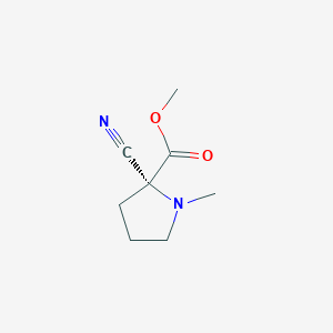 molecular formula C8H12N2O2 B12873892 (R)-Methyl 2-cyano-1-methylpyrrolidine-2-carboxylate 