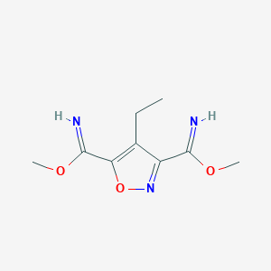 molecular formula C9H13N3O3 B12873898 Dimethyl 4-ethylisoxazole-3,5-bis(carbimidate) 