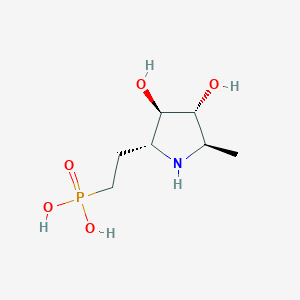 molecular formula C7H16NO5P B12873902 (2-((2R,3R,4R,5R)-3,4-Dihydroxy-5-methylpyrrolidin-2-yl)ethyl)phosphonic acid 