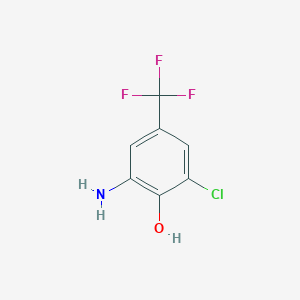 molecular formula C7H5ClF3NO B1287391 2-Amino-6-chloro-4-(trifluoromethyl)phenol CAS No. 78068-81-2