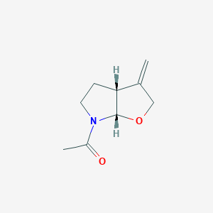 molecular formula C9H13NO2 B12873941 1-((3AR,6aS)-3-methylenetetrahydro-2H-furo[2,3-b]pyrrol-6(6aH)-yl)ethanone 